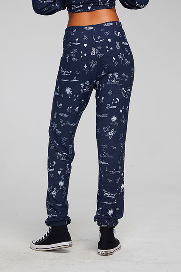 Cali All Over Icons Jogger | Mood Indigo - Main Image Number 1 of 4