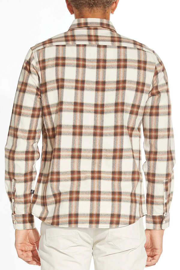 Burt Brushed Flannel Shirt | Brown - Main Image Number 2 of 2