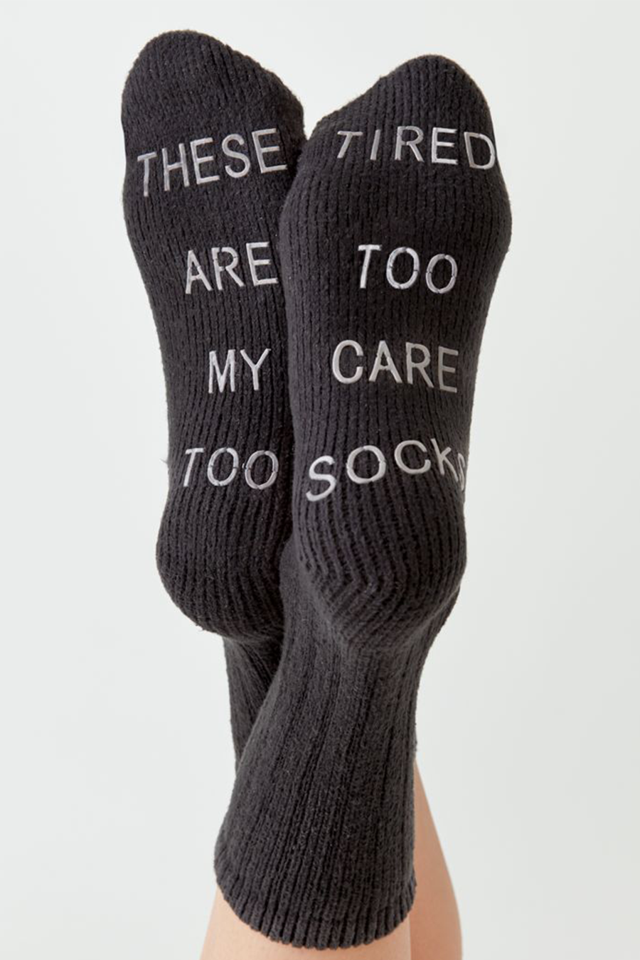 Too Tired Rib Socks | Pewter - Main Image Number 1 of 2
