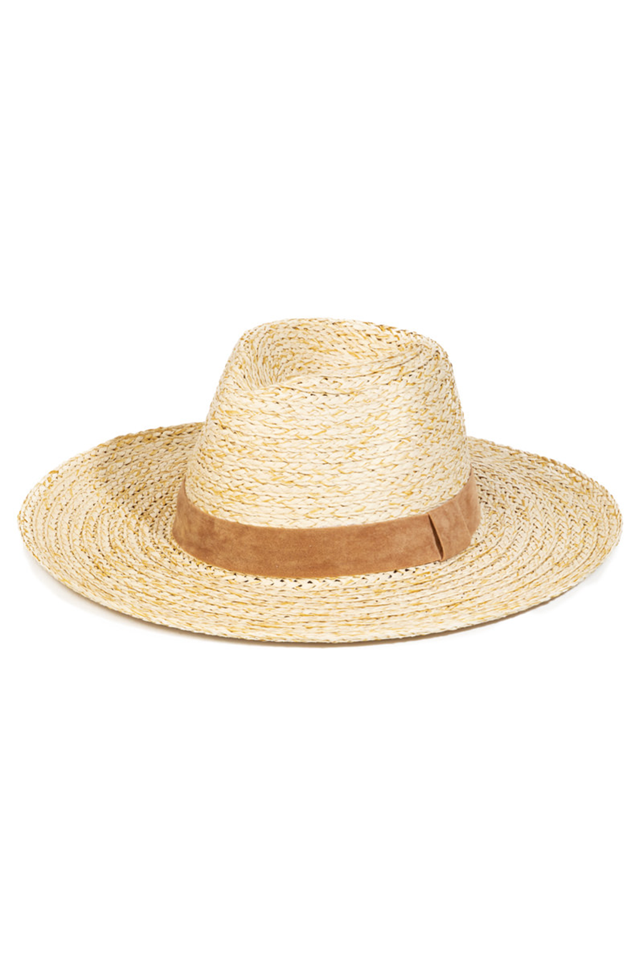 Flat Brim Straw Hat | Ivory/Tan - Main Image Number 1 of 1