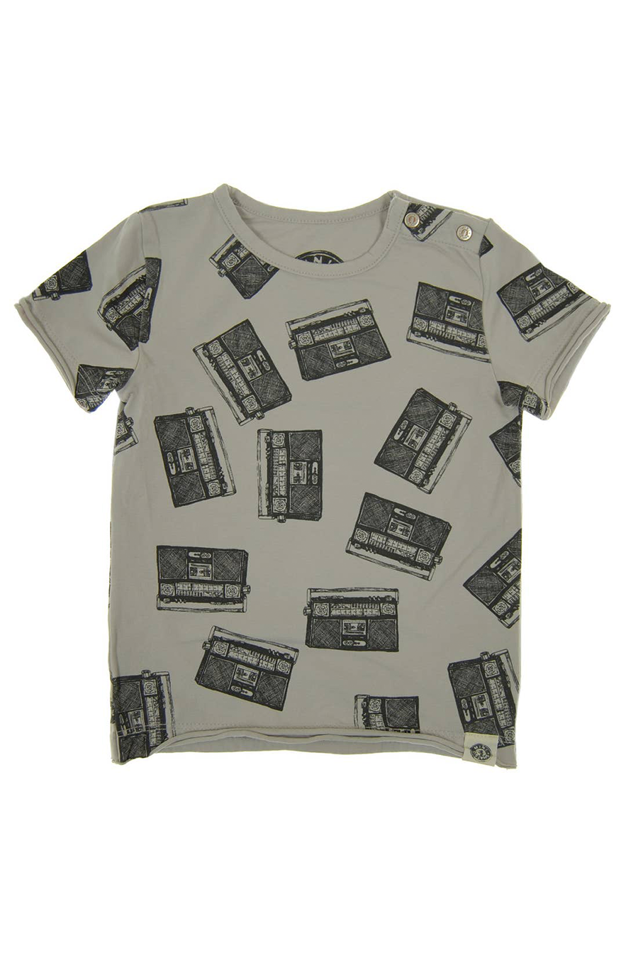 Allover Boom Box Kids Tee | Grey - Main Image Number 1 of 2