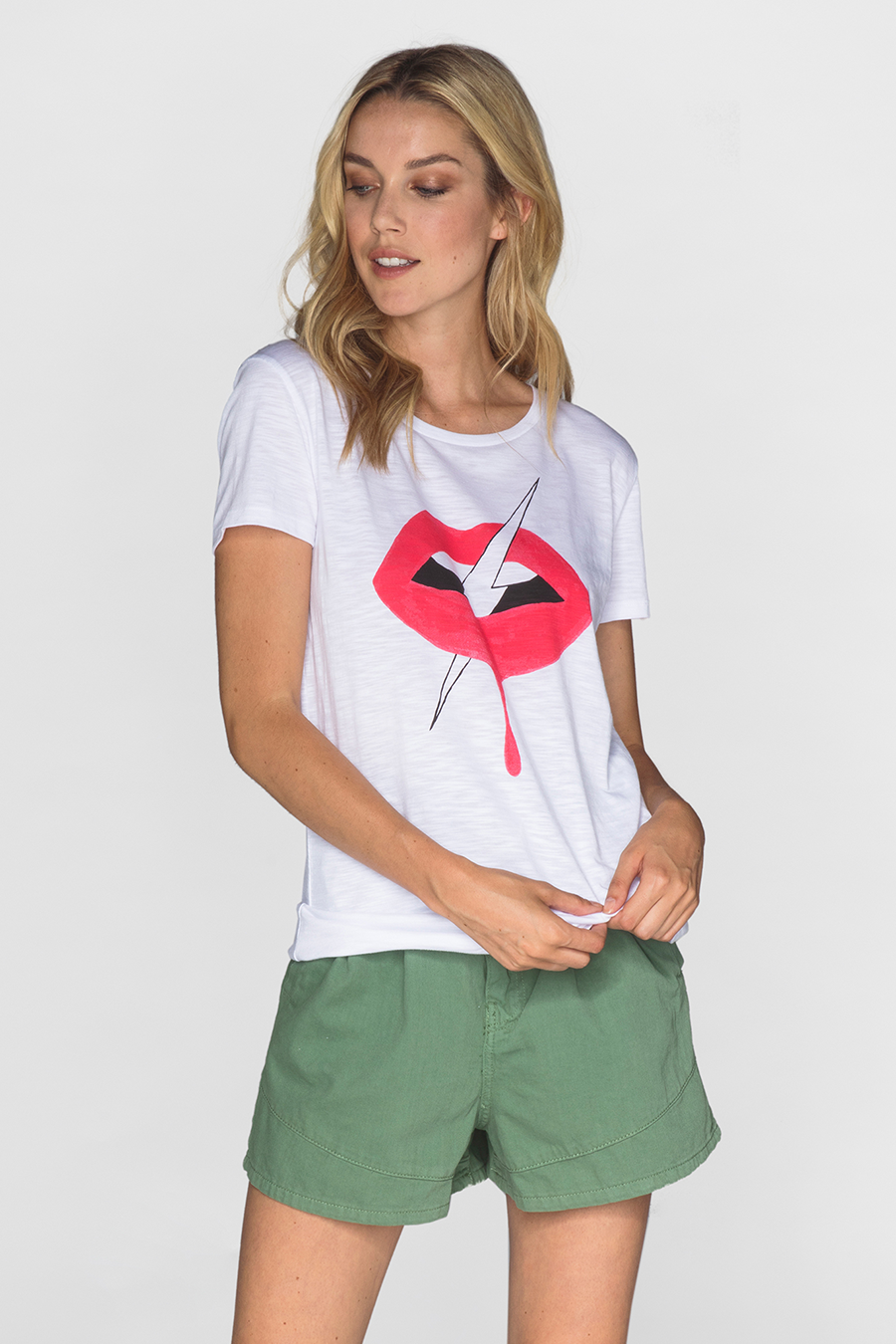 Lips Classic T-Shirt | White - West of Camden - Main Image Number 1 of 3