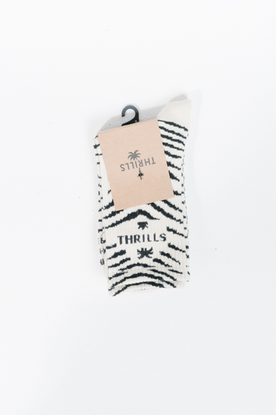 Zebra Lounge Socks | Thrift White - Main Image Number 1 of 1