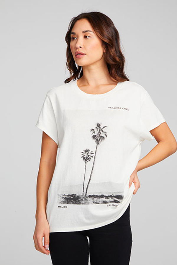 B&amp;W Palm Tree Tee | Bright White - Thumbnail Image Number 1 of 4
