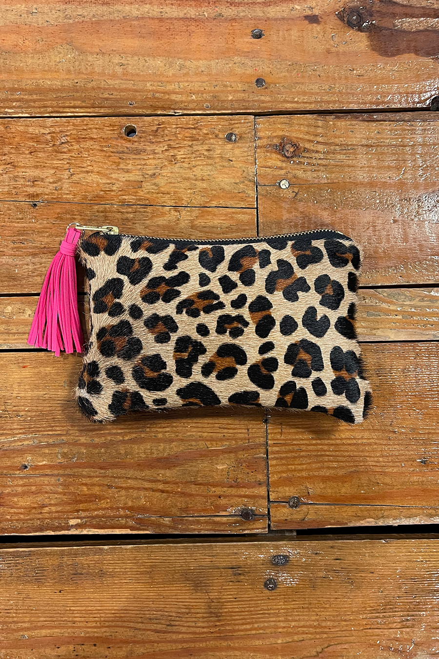 Cowhide Mini Clutch | Leopard - Main Image Number 1 of 1