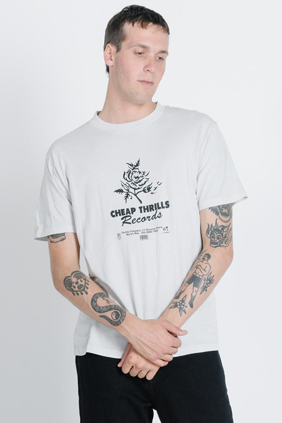 Cheap Thrills Records Tee | Cool Grey - West of Camden - Main Image Number 1 of 2