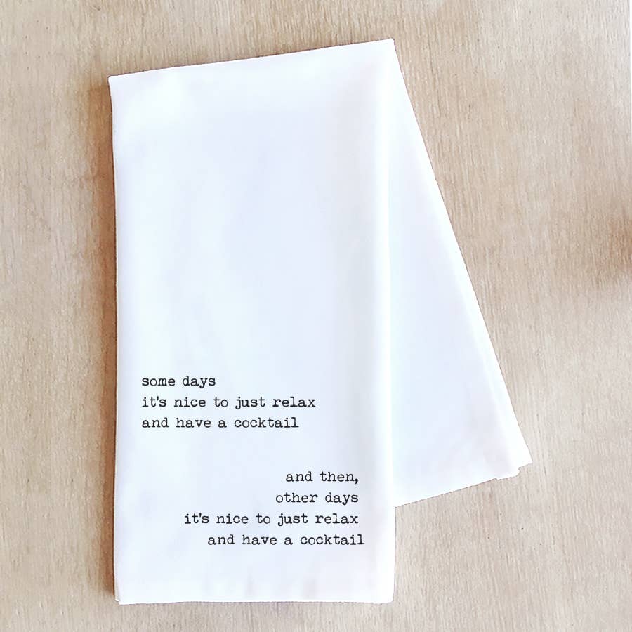 Some Days Tea Towel | White - Main Image Number 1 of 1