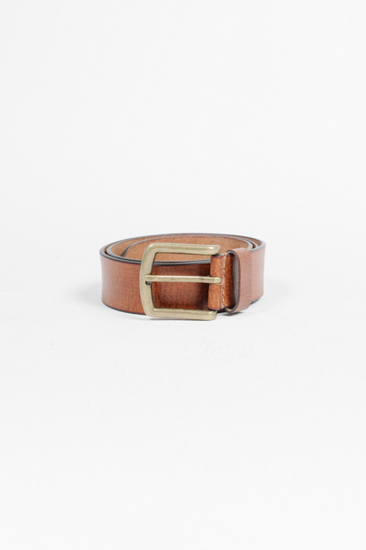 Wide Leather Belt | Tan - Thumbnail Image Number 1 of 2
