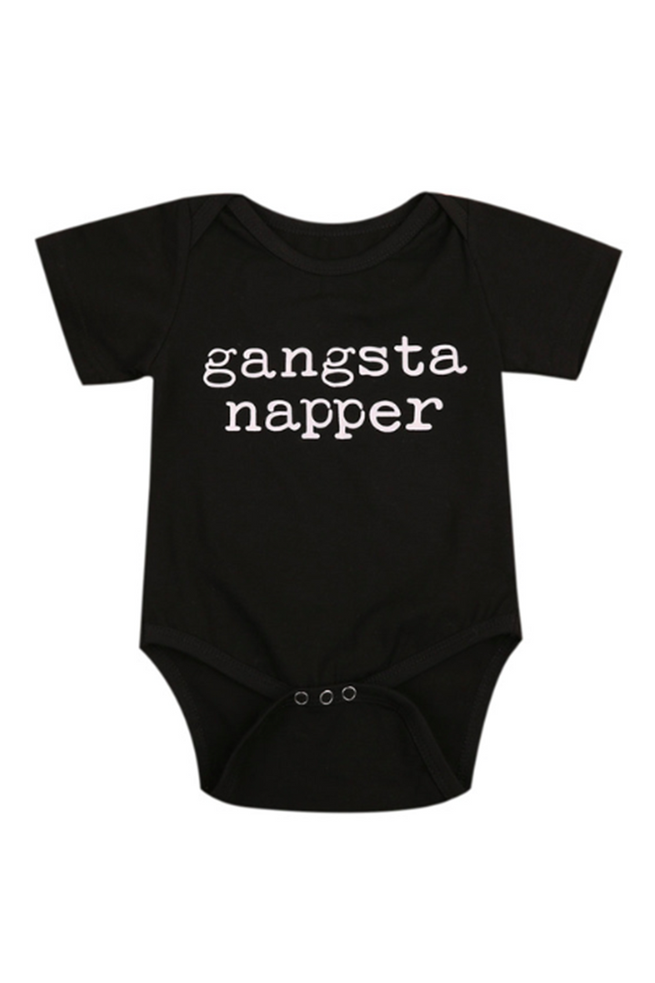 Gangsta Napper Onesie | Black - West of Camden - Thumbnail Image Number 1 of 3
