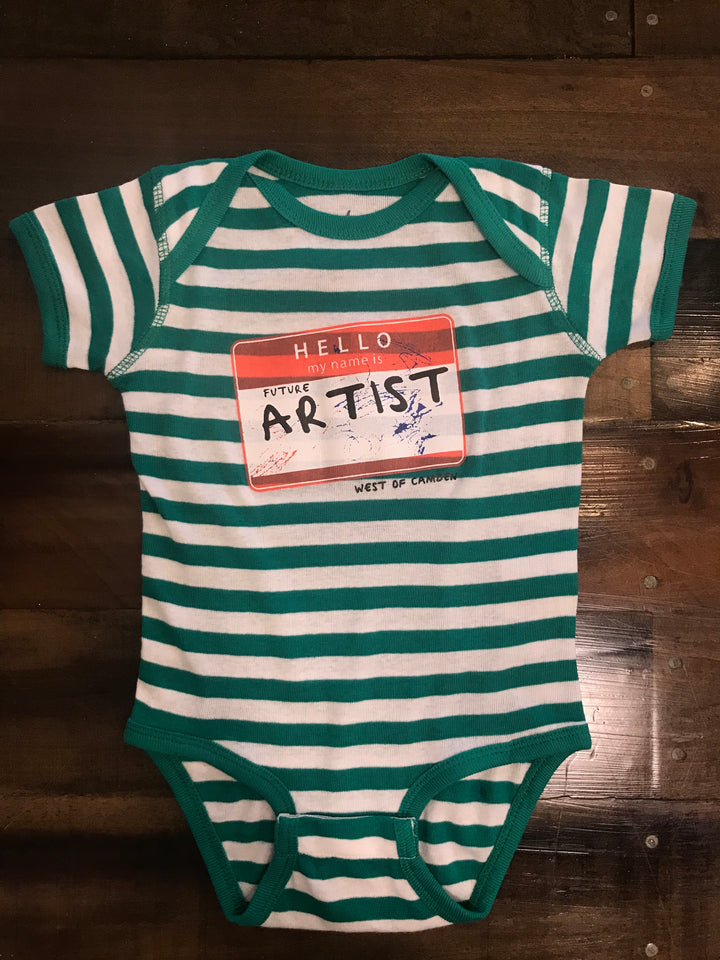 Future Artist Onesie | Green Stripe - West of Camden - Thumbnail Image Number 2 of 2
